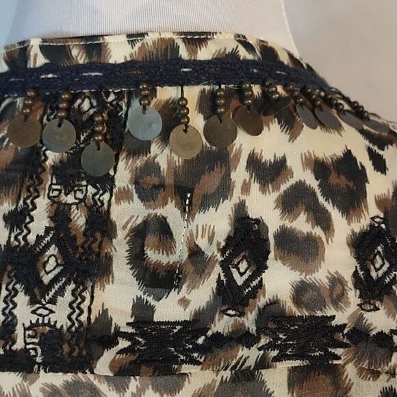Roar Animal Print Beaded & Embroidered Blouse - Picture 7 of 10